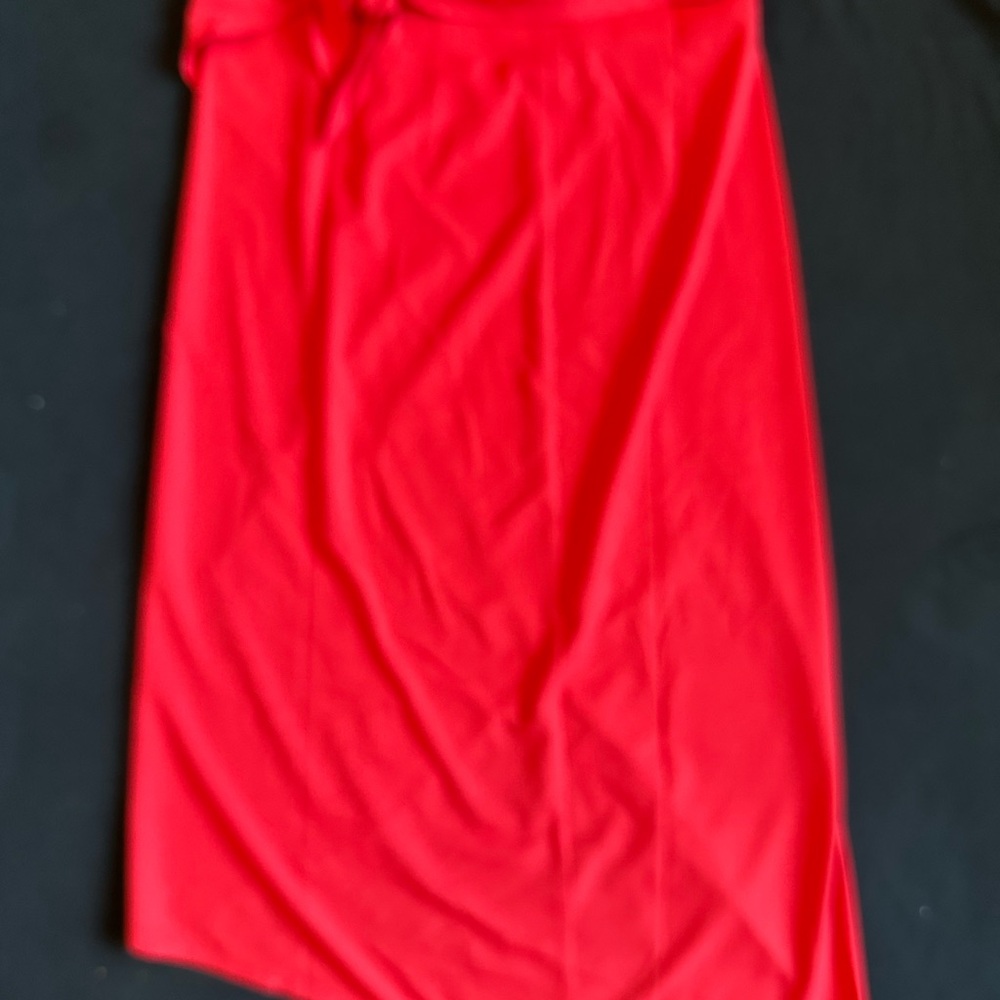 ADAY Red High-Low Wrap Skirt with Tie sarong - Picture 6 of 8